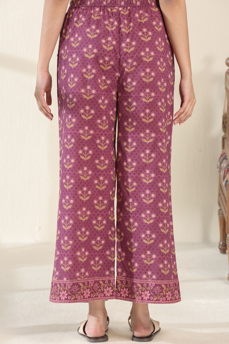 Purple Printed Cotton Farsi