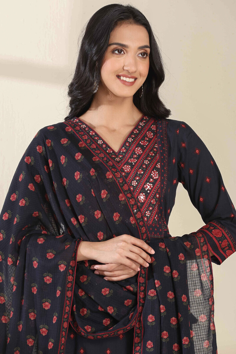 Black Printed Kota Dupatta