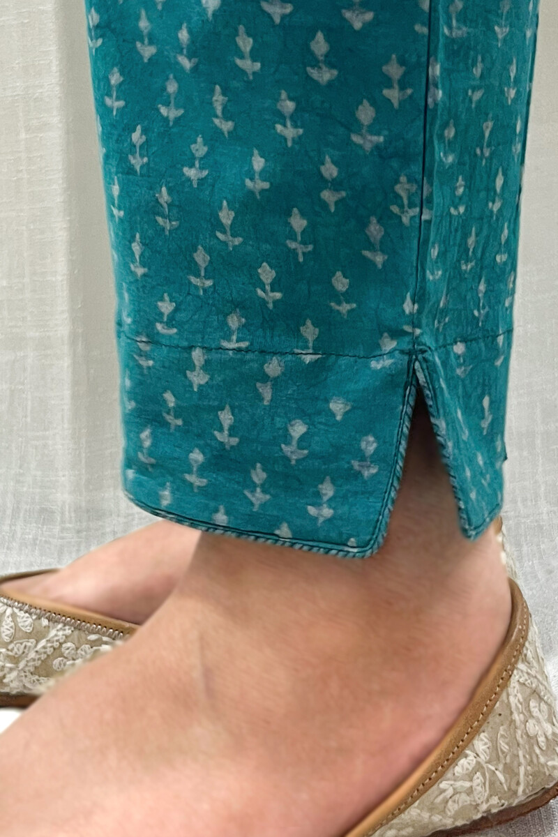 Akola Hand Block-Printed Cotton Narrow Pants