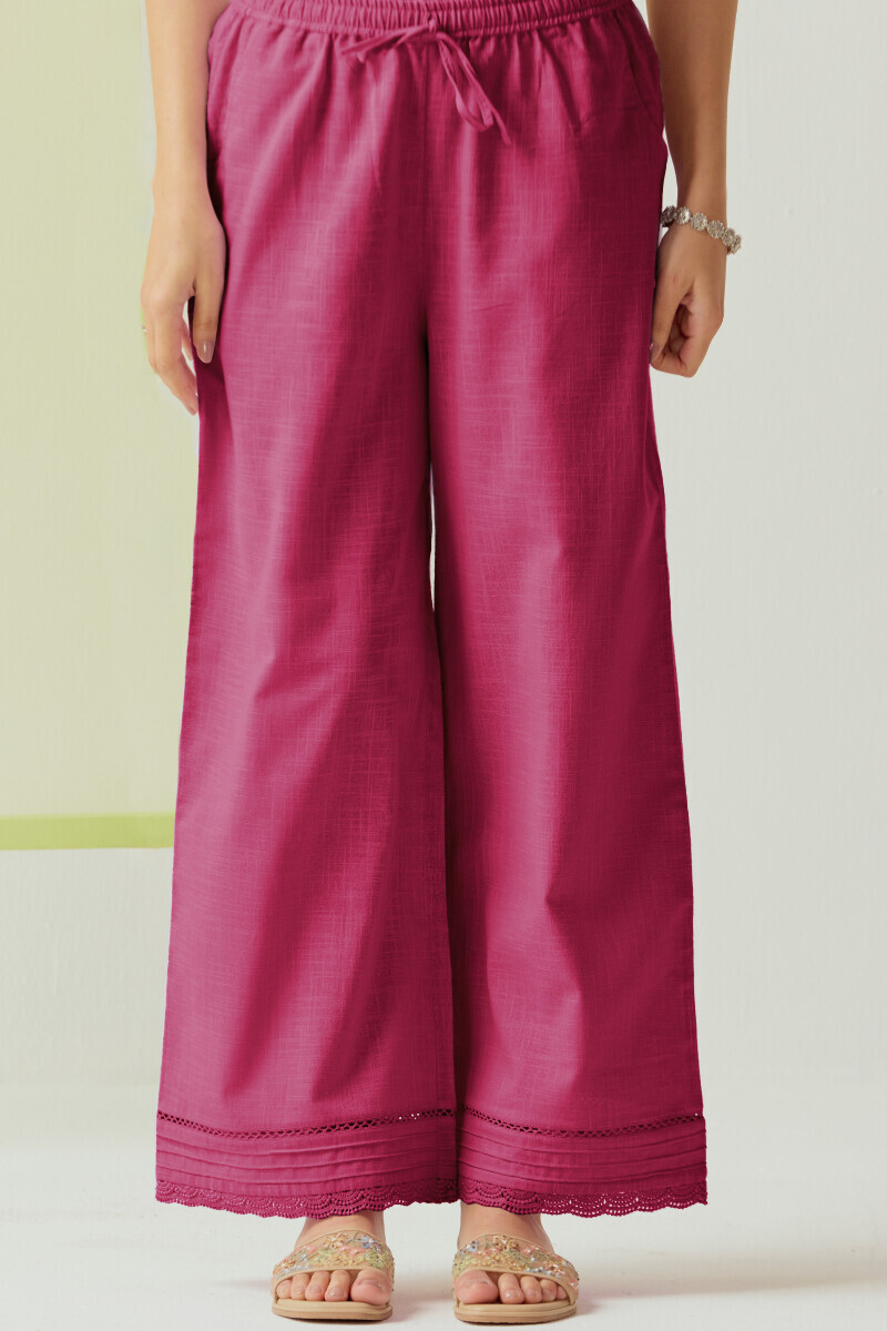Pink Handcrafted Gauze Slub Farsi