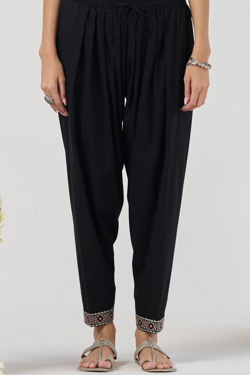 Black Handcrafted Cotton Salwar