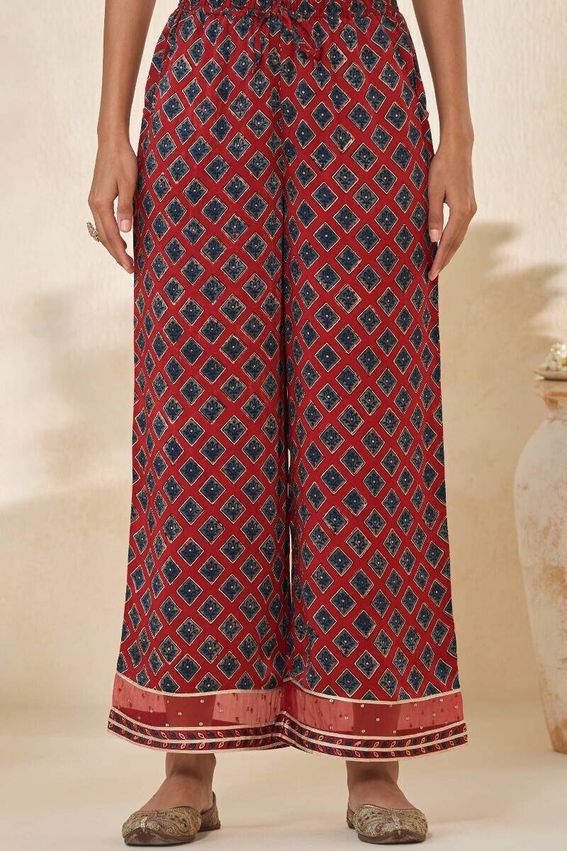 Ajrakh Hand Block-Printed Modal Farsi