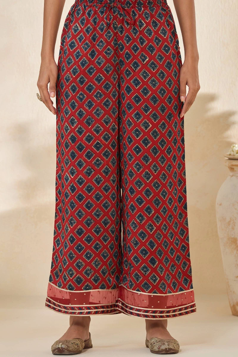 Ajrakh Hand Block-Printed Modal Farsi