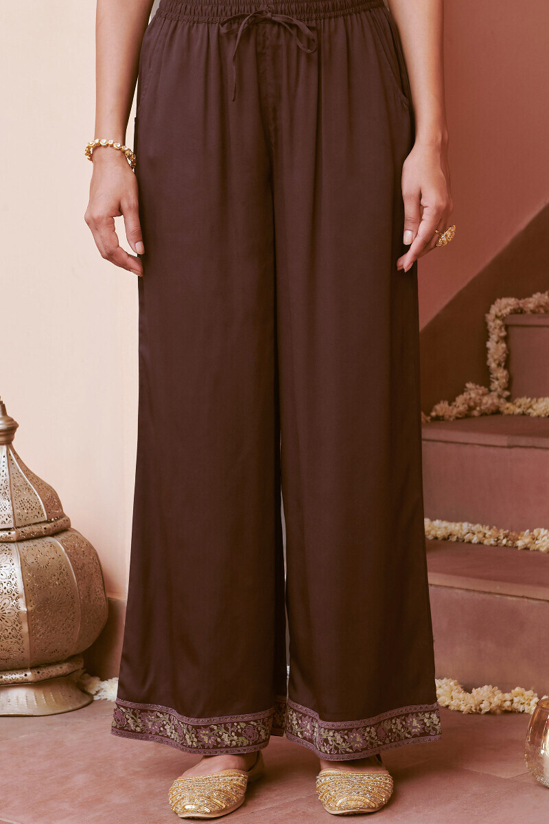 Brown Handcrafted Satin Farsi