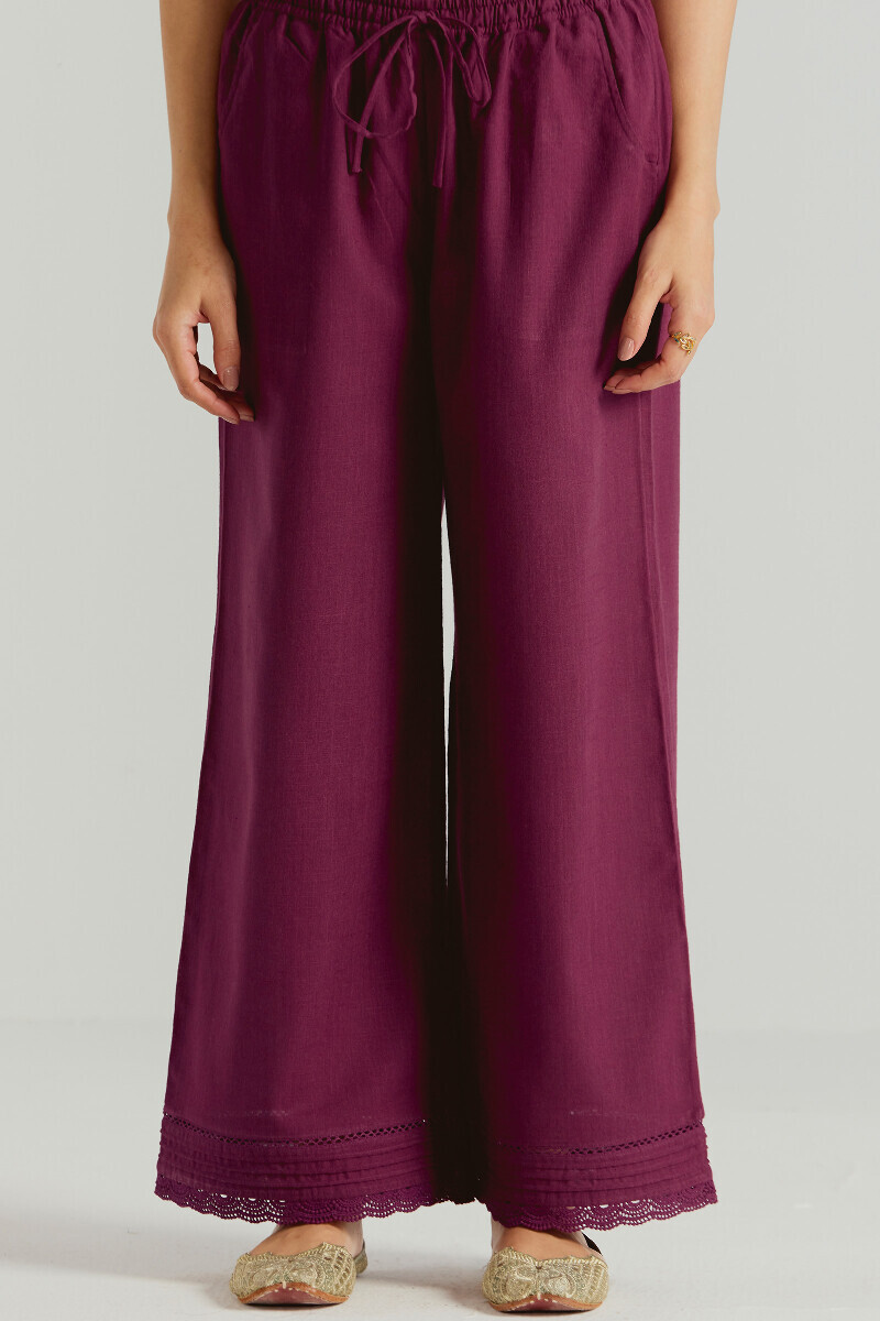 Purple Handcrafted Gauze Slub Farsi