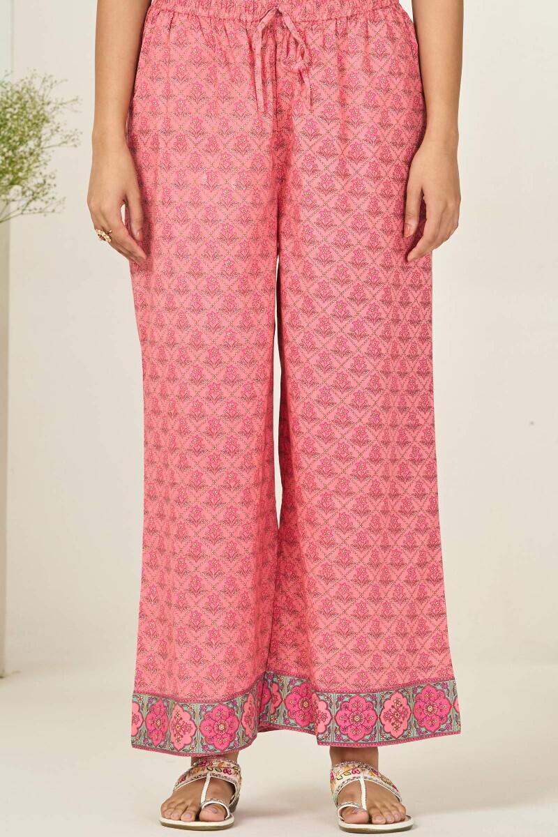 Pink Hand Printed Cotton Farsi