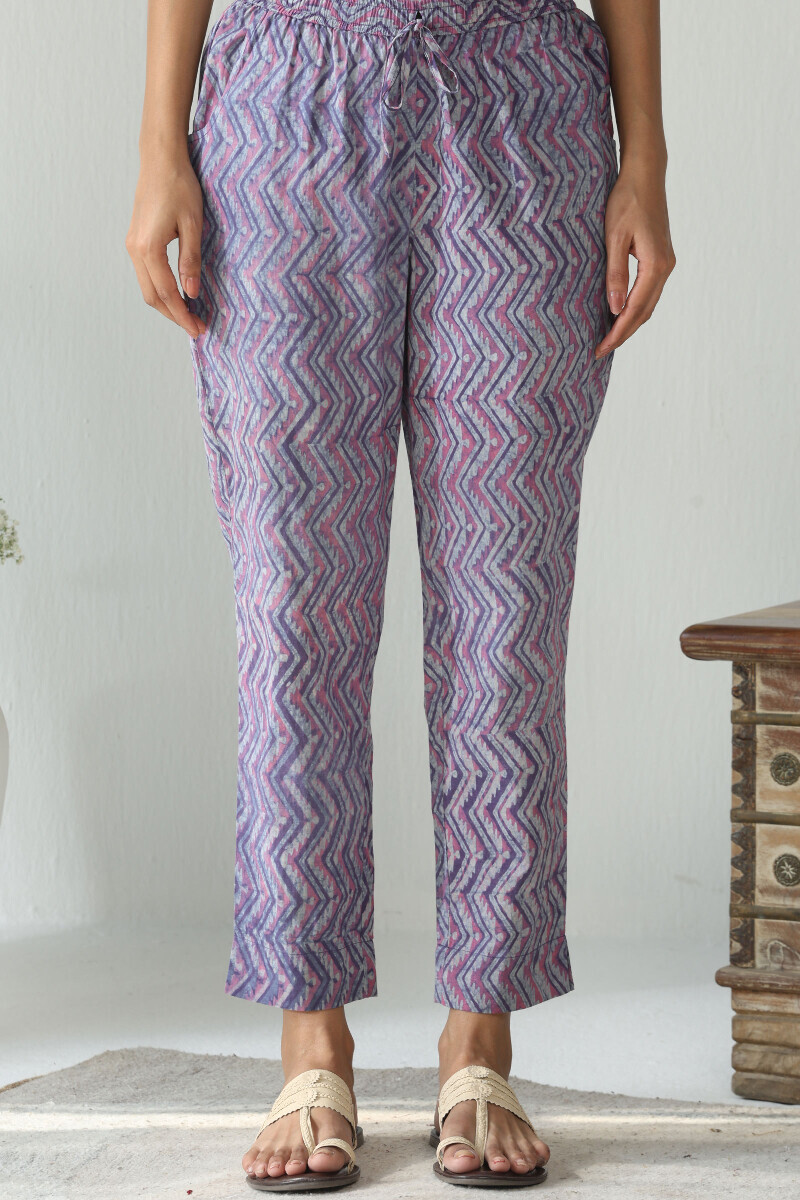 Akola Hand Block-Printed Cotton Narrow Pants
