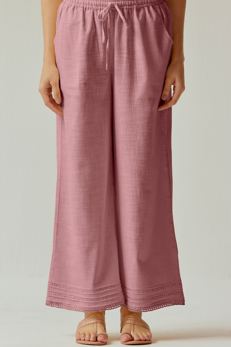 Mauve Handcrafted Gauze Slub Farsi