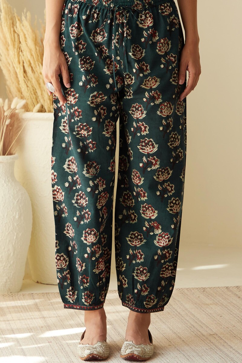 Bagru Hand Block-Printed Cotton Izhaar Pants