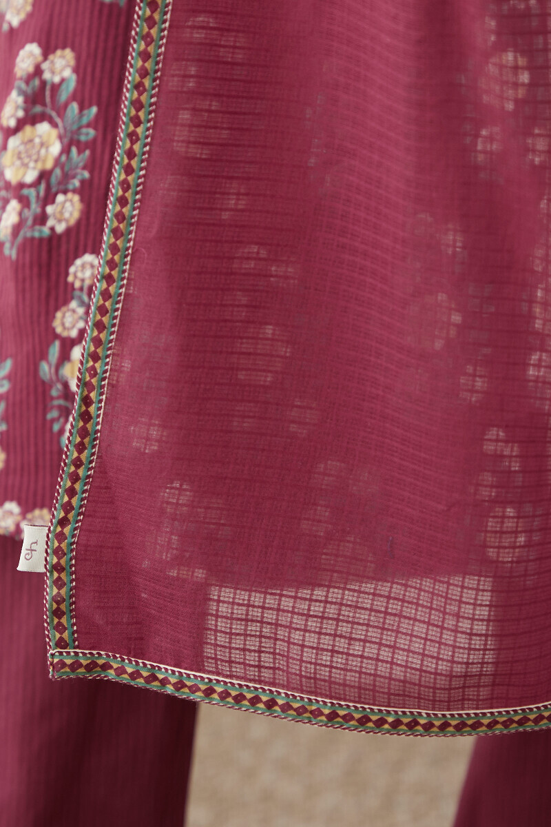 Red Handcrafted Kota Dupatta