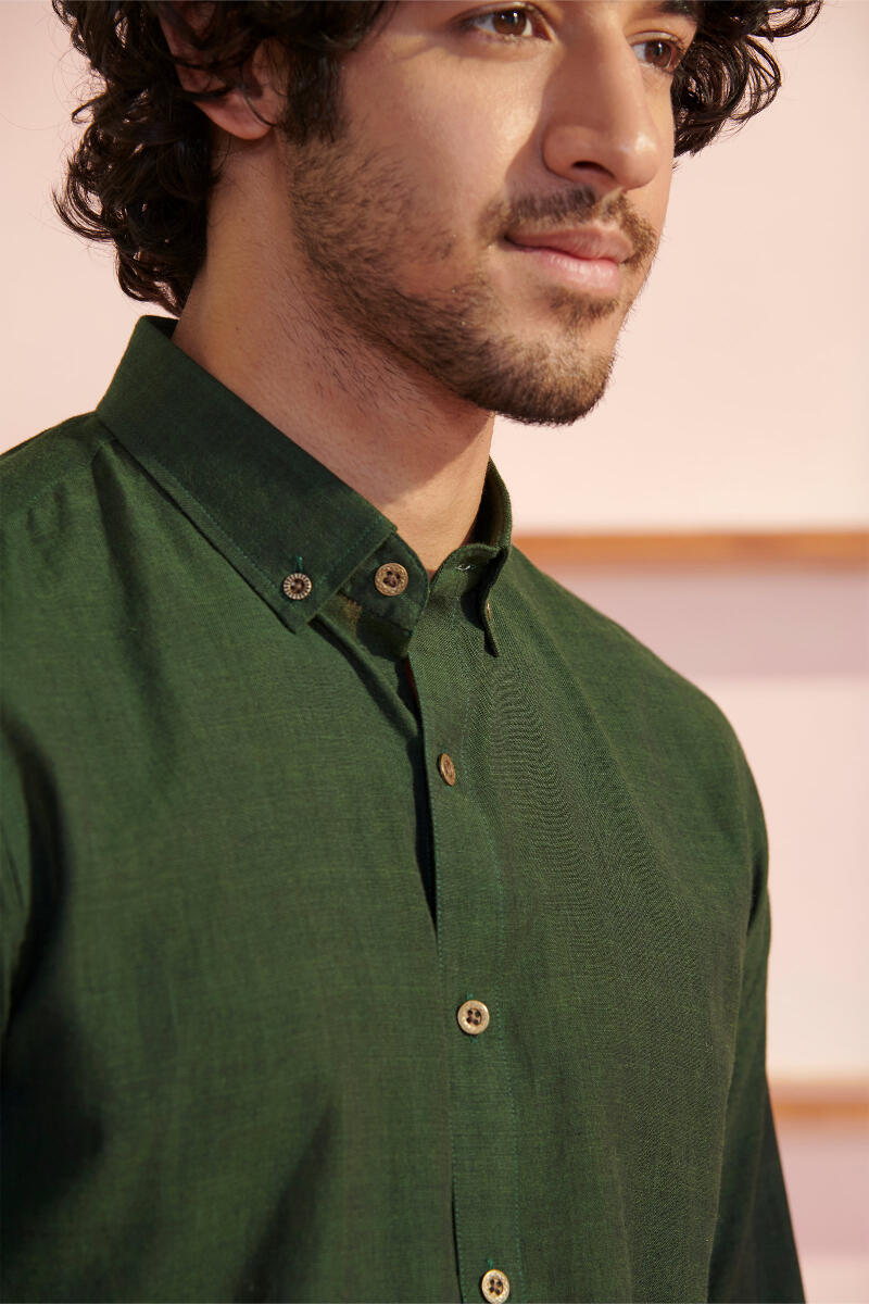 Green Handcrafted Cotton Shirt