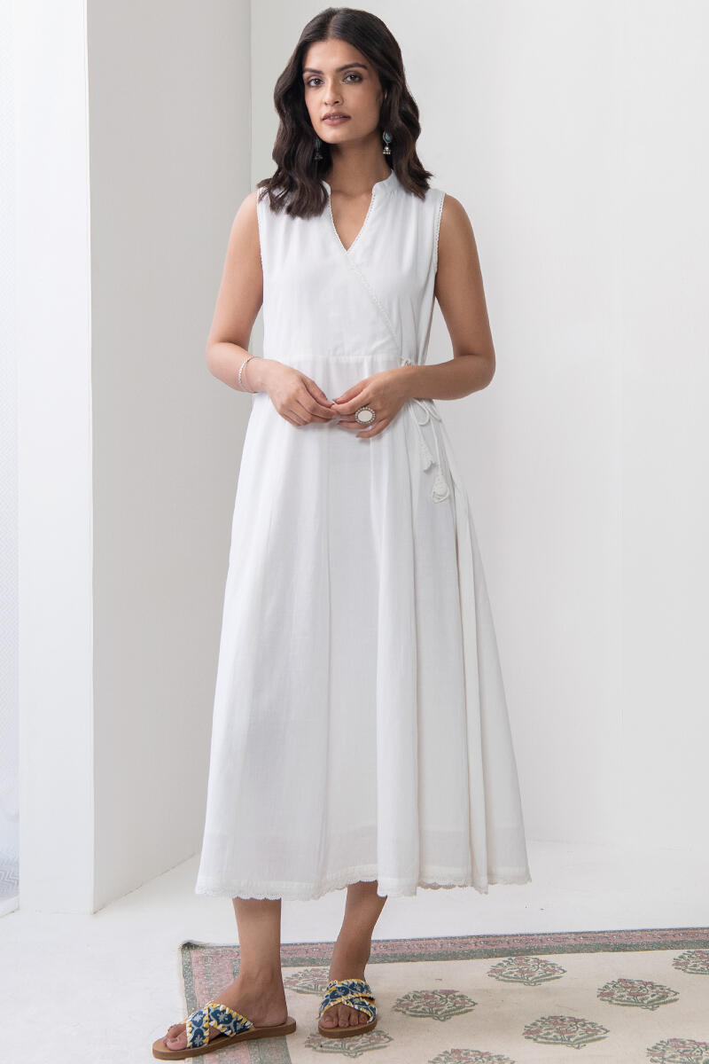 White Handcrafted Cotton Dress