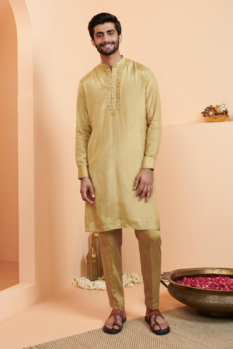 Mustard Handcrafted Modal Kurta