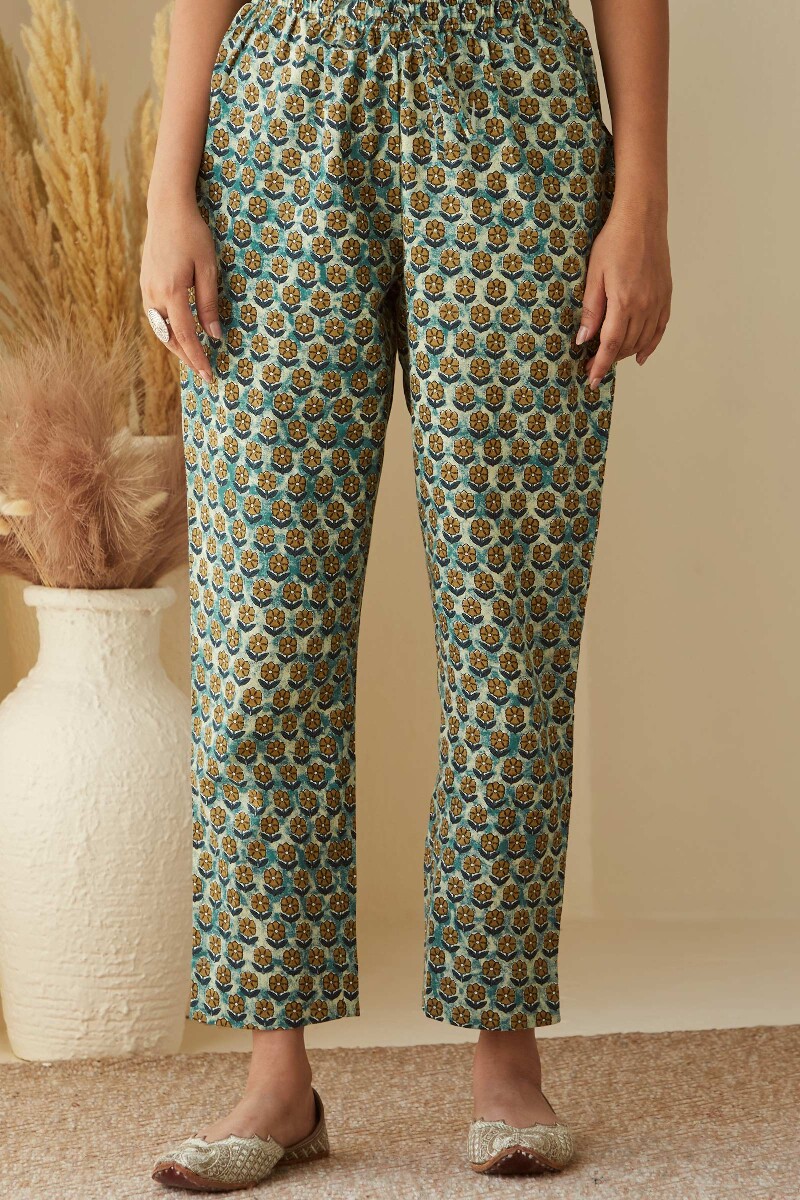 Bagru Hand-Printed Cotton Narrow Pants