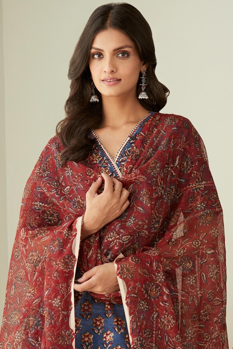 Bagru Hand Block-Printed Kota Dupatta