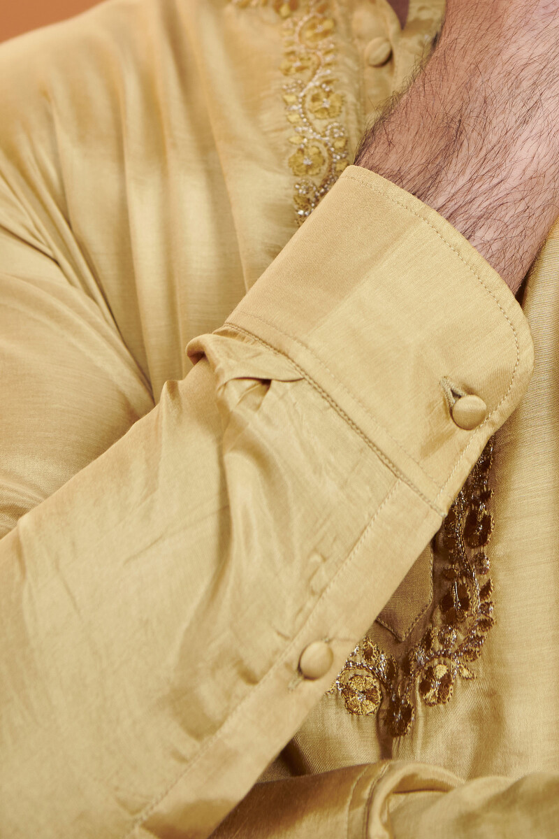 Mustard Handcrafted Modal Kurta