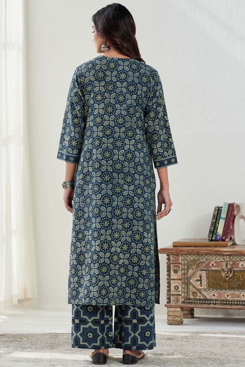 Ajrak Hand Block Printed Straight Cotton Kurta