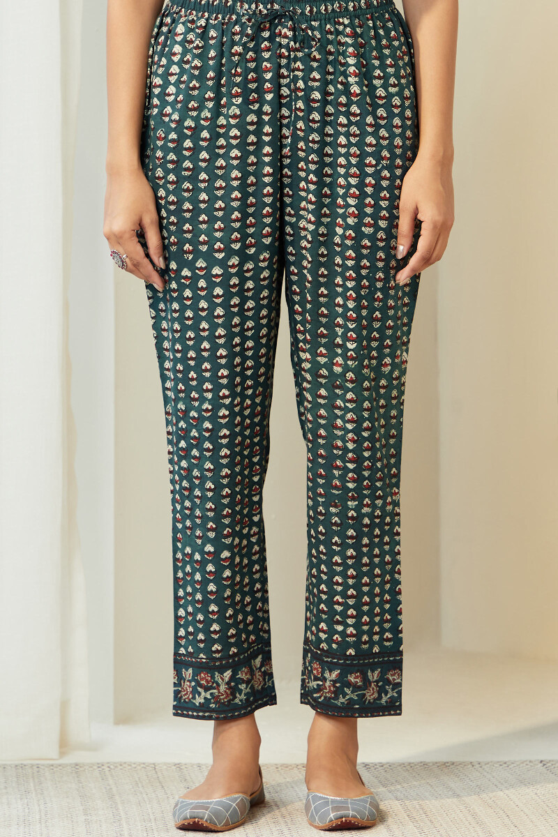 Bagru Hand Block-Printed Cotton Narrow Pants