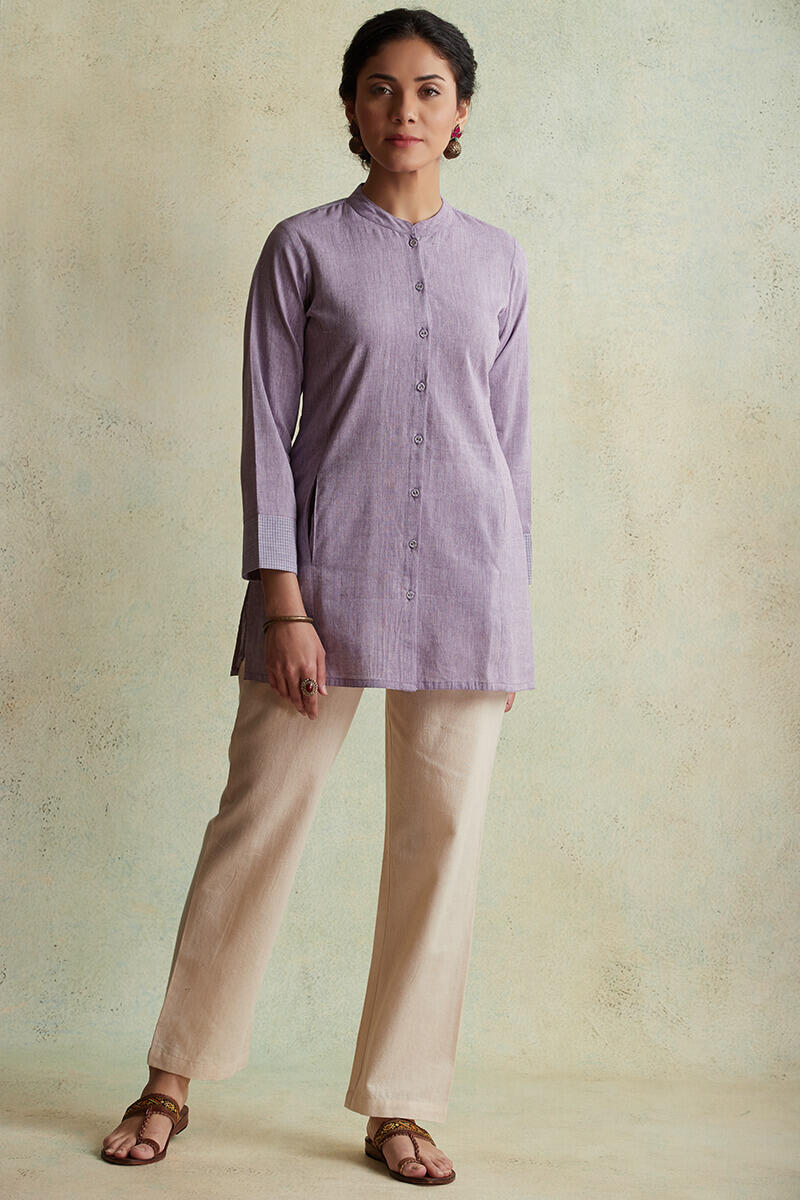 Purple Handloom Cotton Kurti