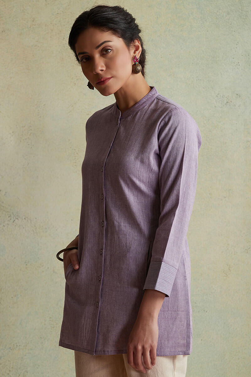 Purple Handloom Cotton Kurti
