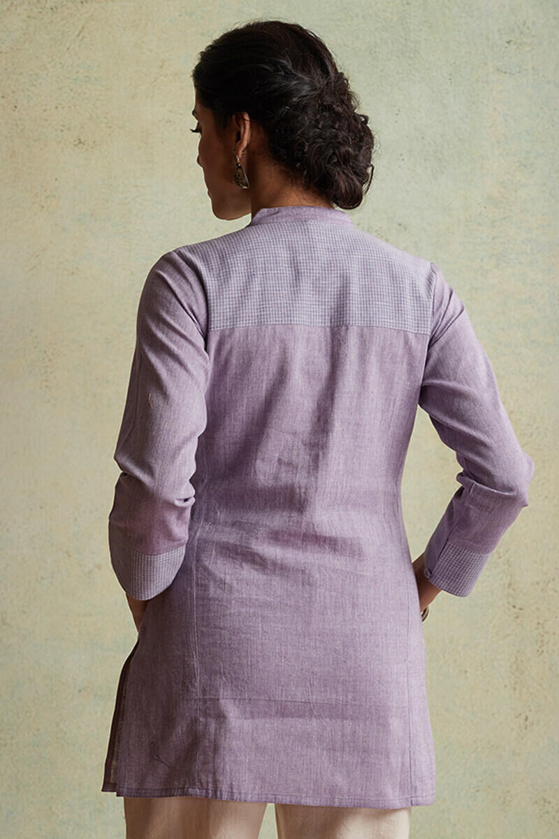 Purple Handloom Cotton Kurti