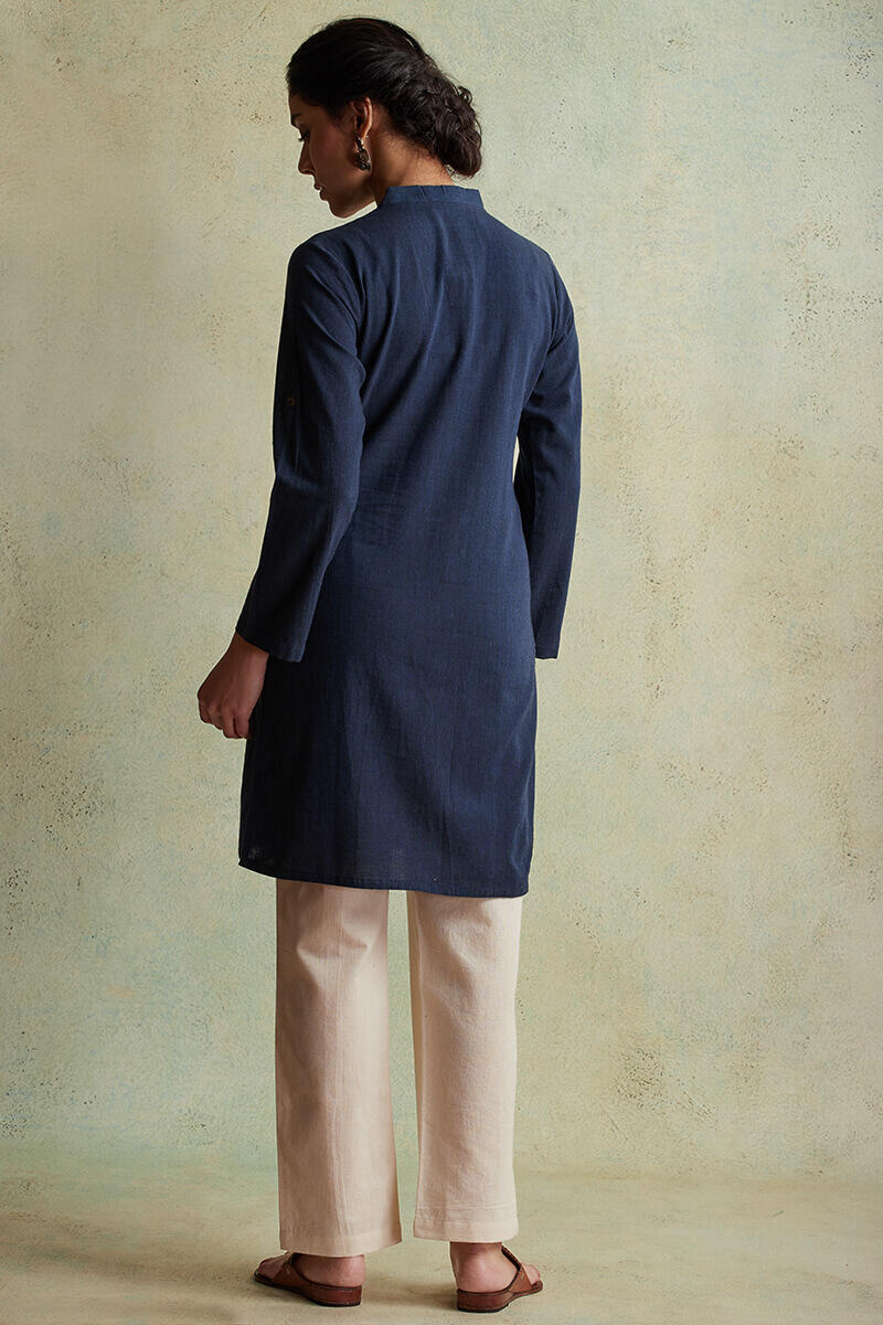 Indigo Handloom Short Cotton Kurta