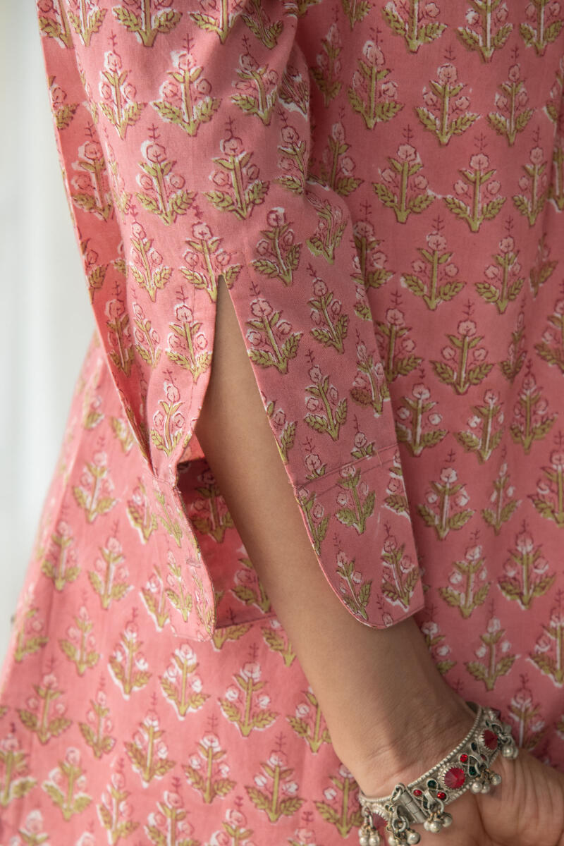 Pink Block Printed Cotton Top
