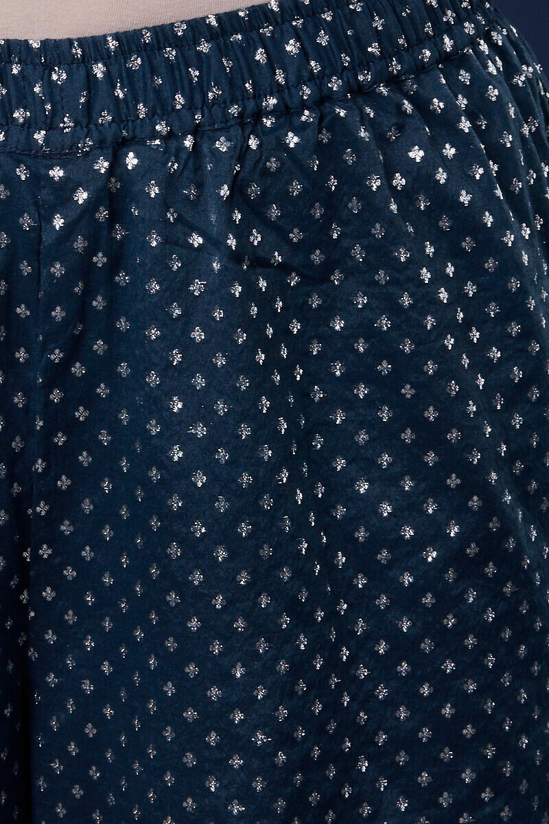 Indigo Block Printed Chanderi Palazzo
