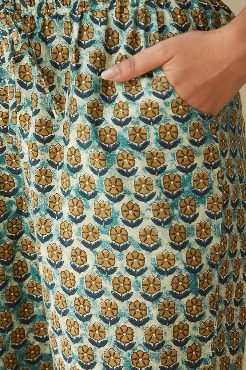 Bagru Hand-Printed Cotton Narrow Pants