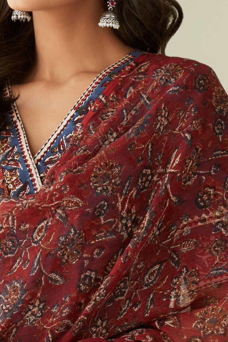 Bagru Hand Block-Printed Kota Dupatta