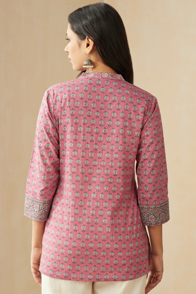 Pink Hand Printed Cotton Top