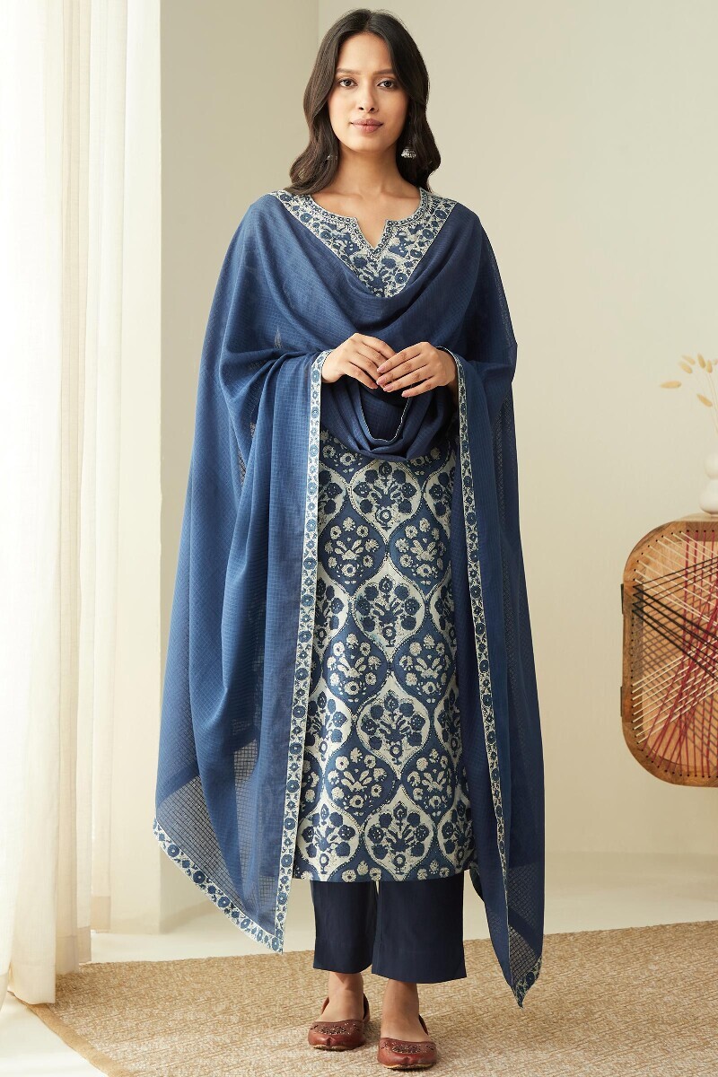 Indigo Handcrafted Kota Dupatta