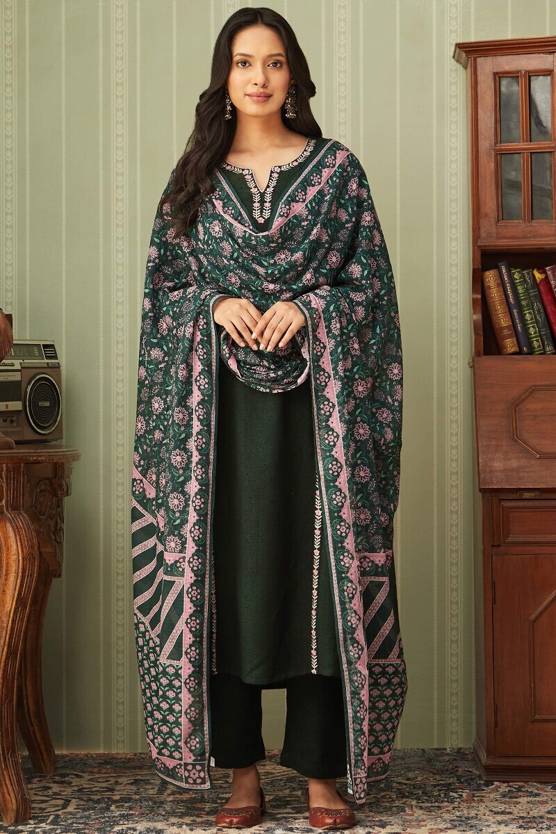 Green Printed Kota Dupatta