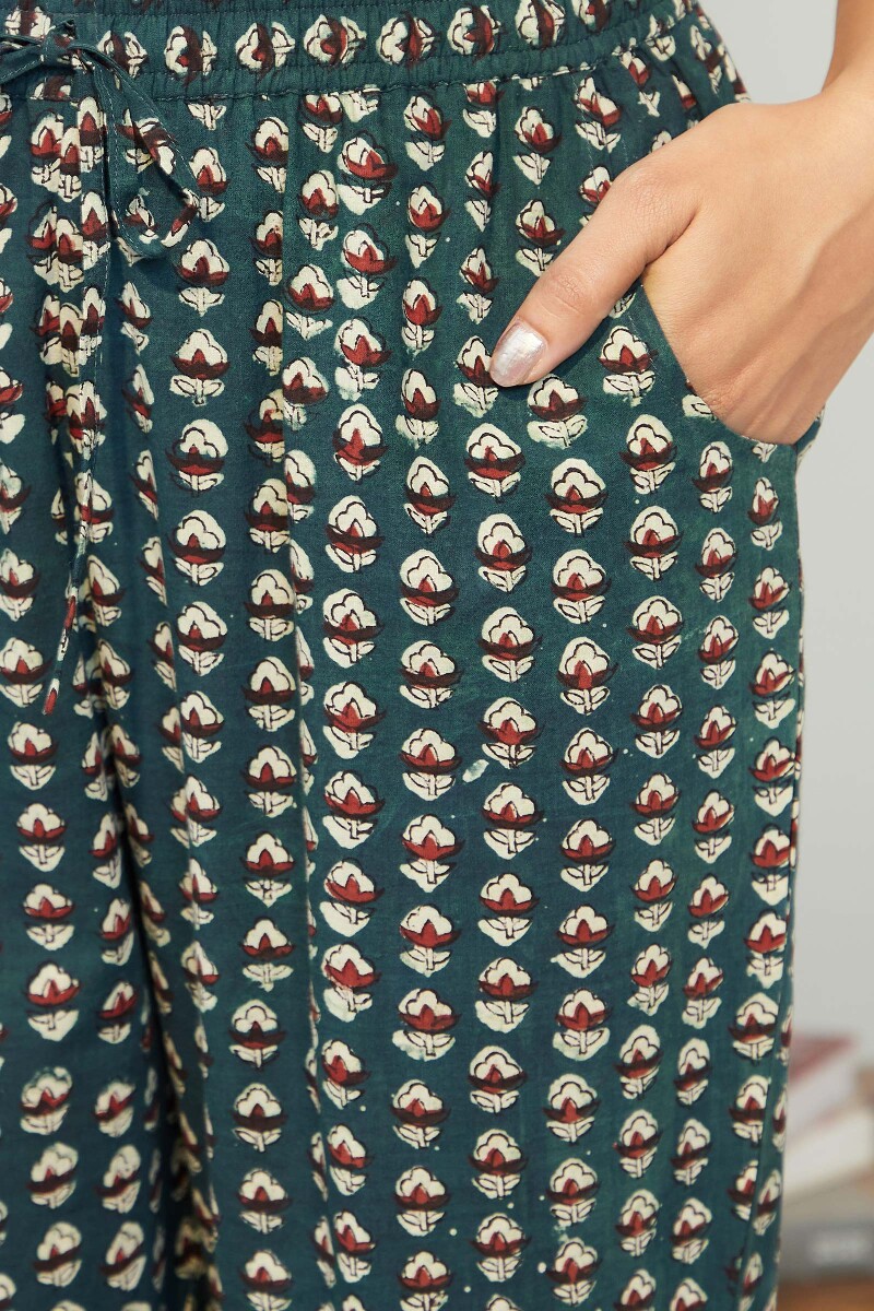 Bagru Hand Block-Printed Cotton Narrow Pants
