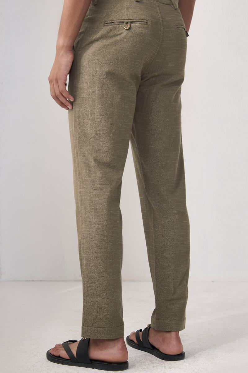 Brown Handcrafted Cotton Pants