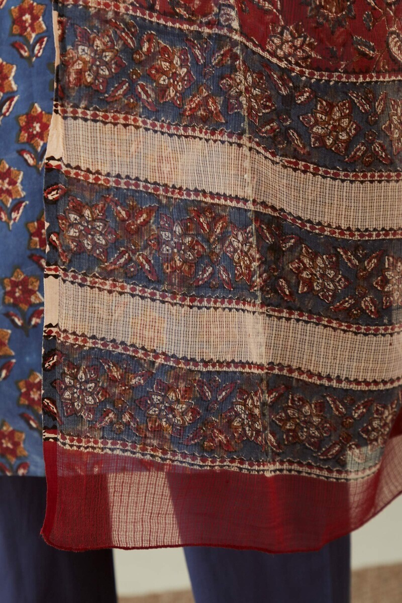 Bagru Hand Block-Printed Kota Dupatta