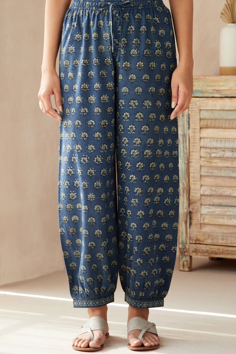 Akola Hand Block-Printed Cotton Izhaar Pants