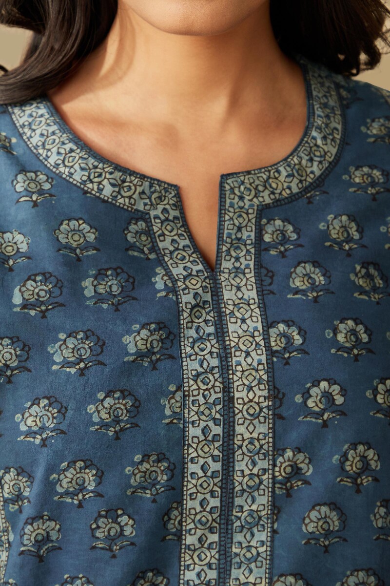 Akola Hand Block-Printed Cotton Kaftan