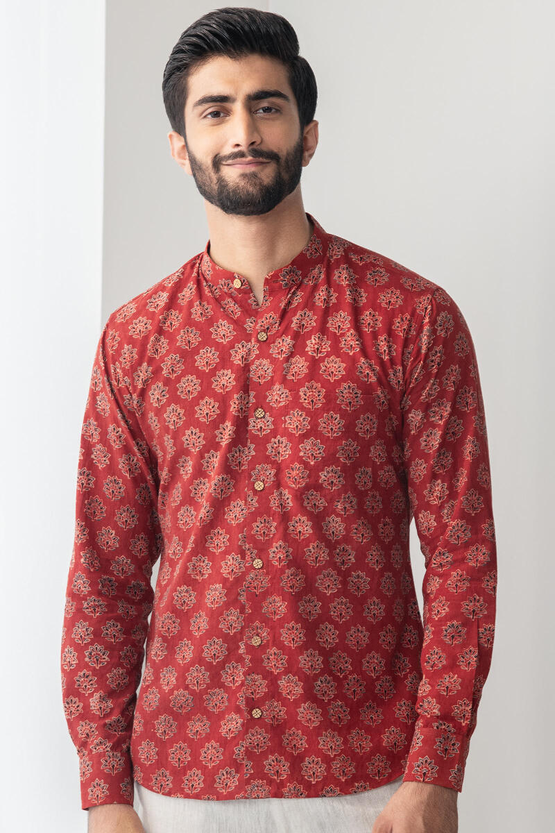 Ajrak Hand Block Printed Cotton Shirt