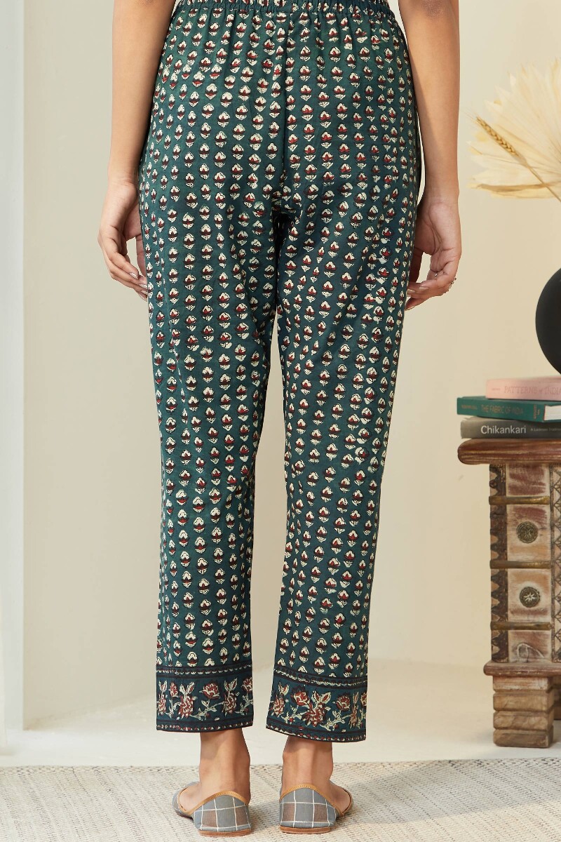 Bagru Hand Block-Printed Cotton Narrow Pants