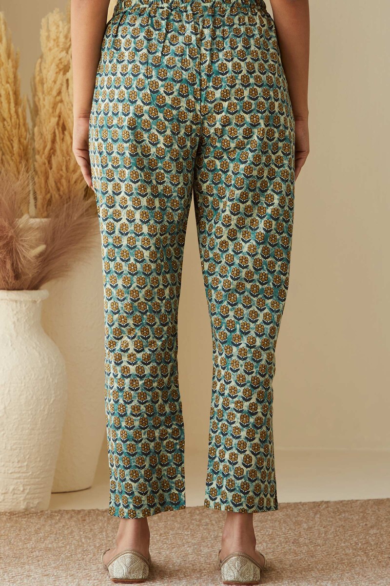 Bagru Hand-Printed Cotton Narrow Pants