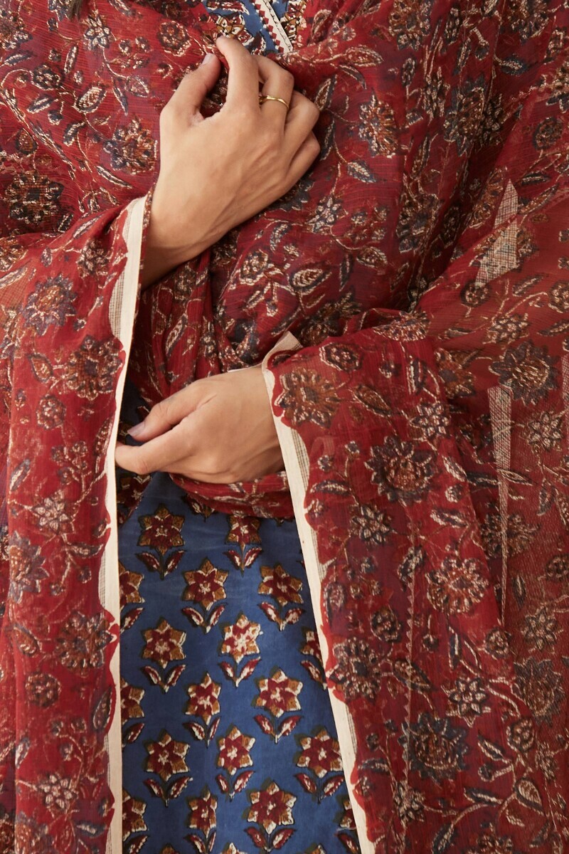 Bagru Hand Block-Printed Kota Dupatta