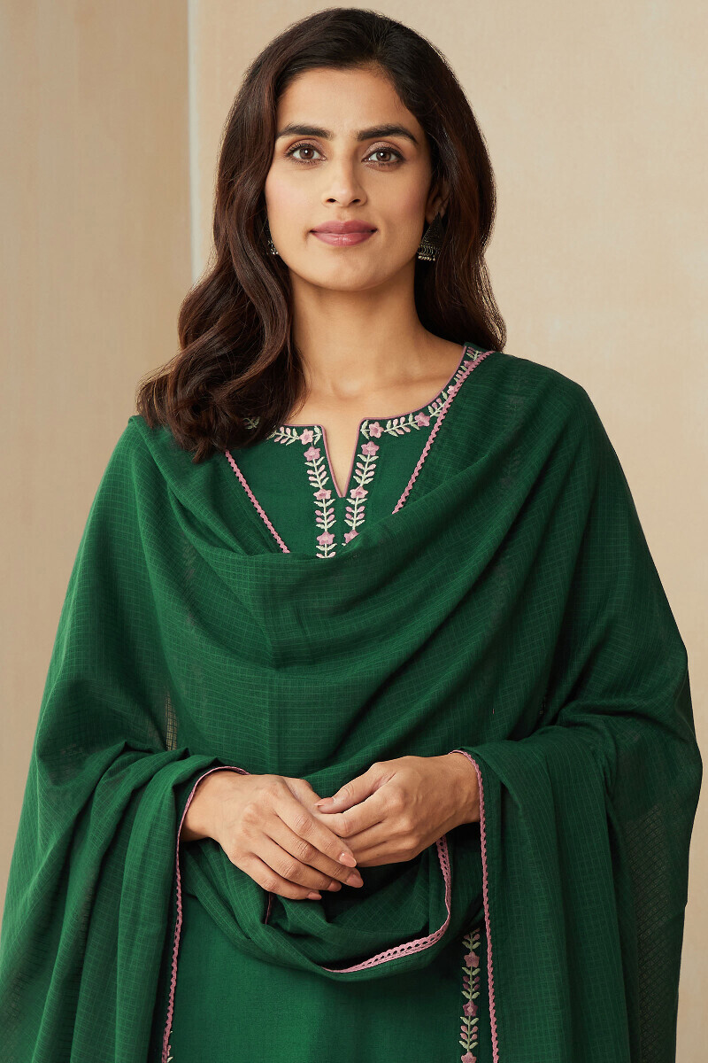 Green Handcrafted Kota Dupatta