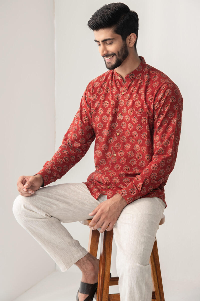 Ajrak Hand Block Printed Cotton Shirt