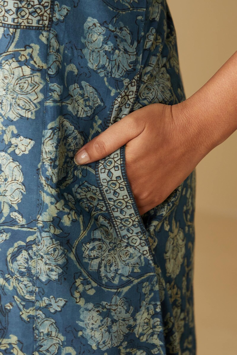 Akola Hand Block-Printed Cotton Kaftan