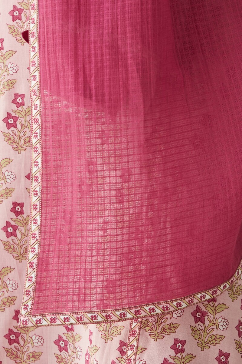 Pink Handcrafted Kota Dupatta