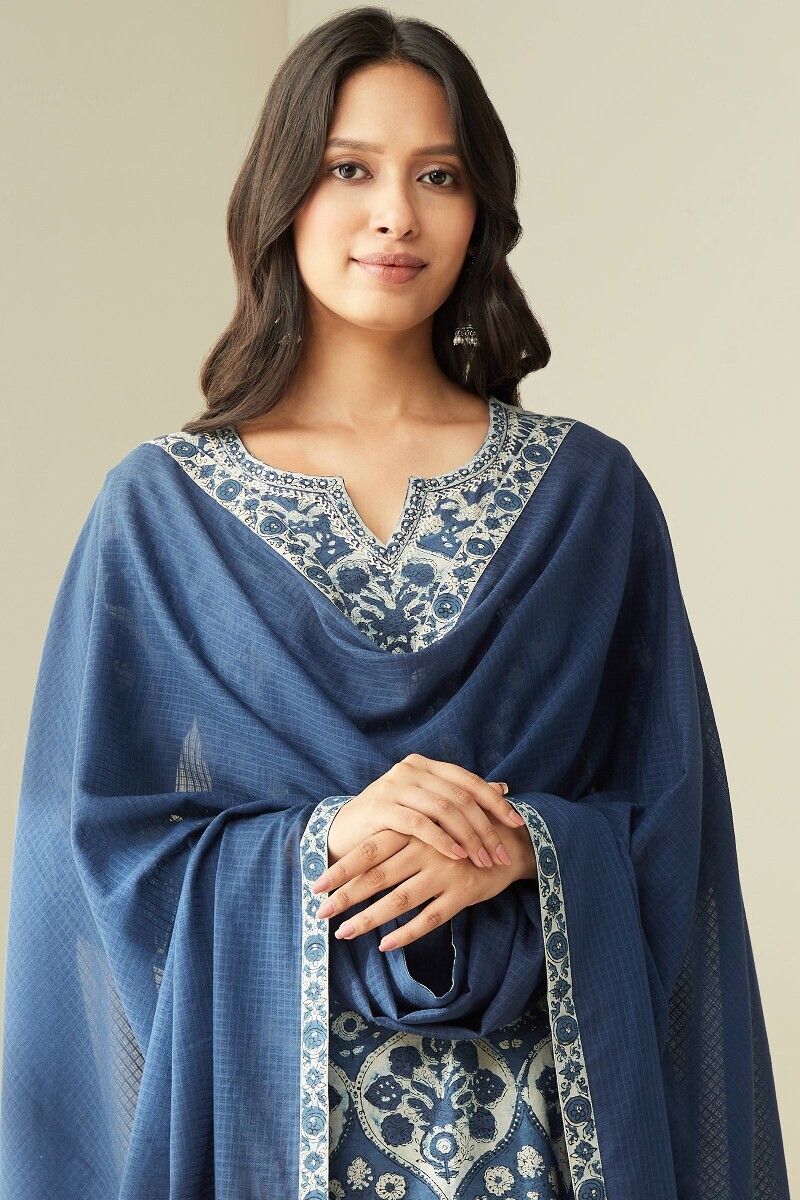 Indigo Handcrafted Kota Dupatta