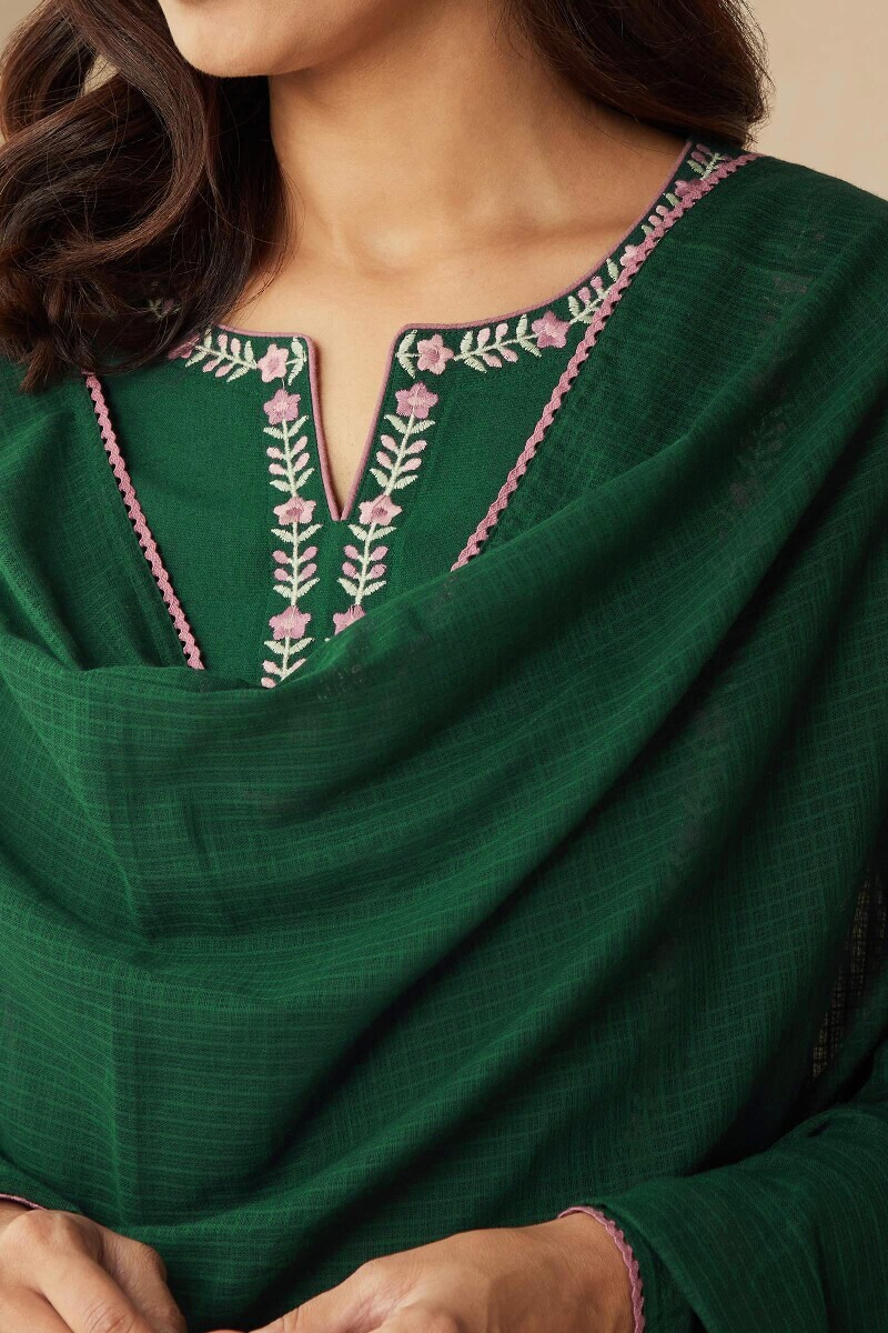 Green Handcrafted Kota Dupatta