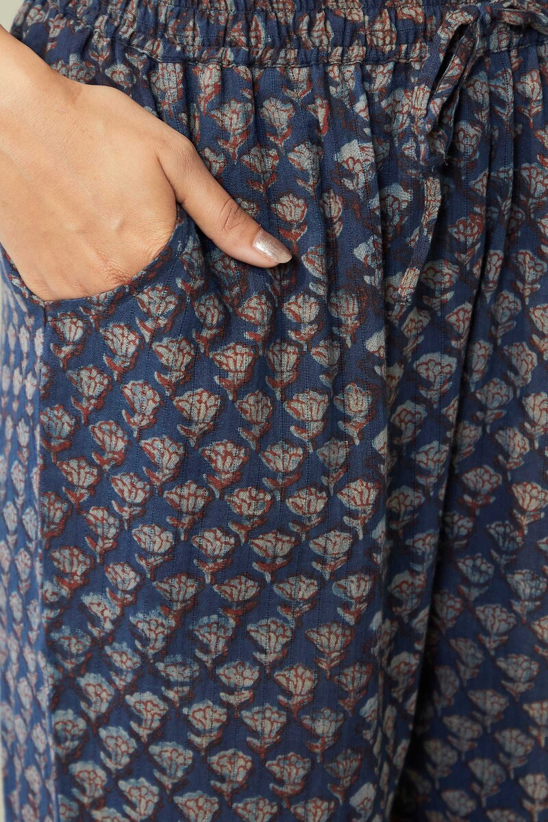 Akola Hand Block Printed Cotton Narrow Pants