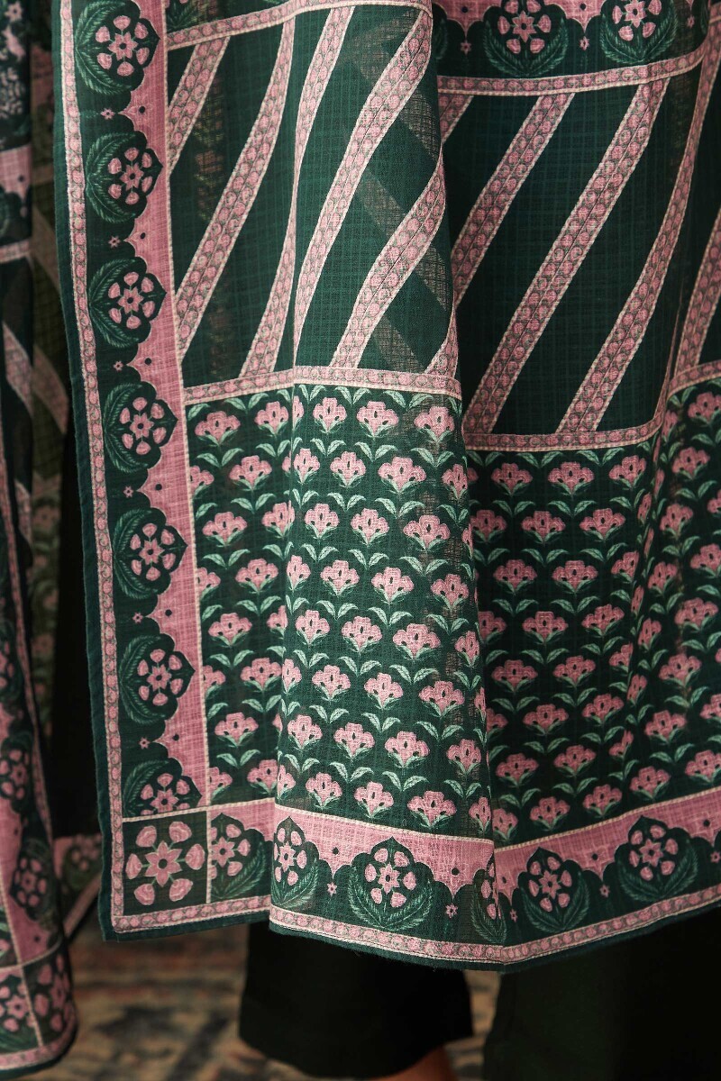 Green Printed Kota Dupatta